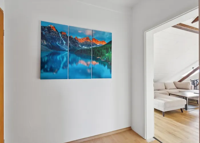 Daire Stylish & Relaxing Penthouse ~ Workspace ~ Parking Gelsenkirchen